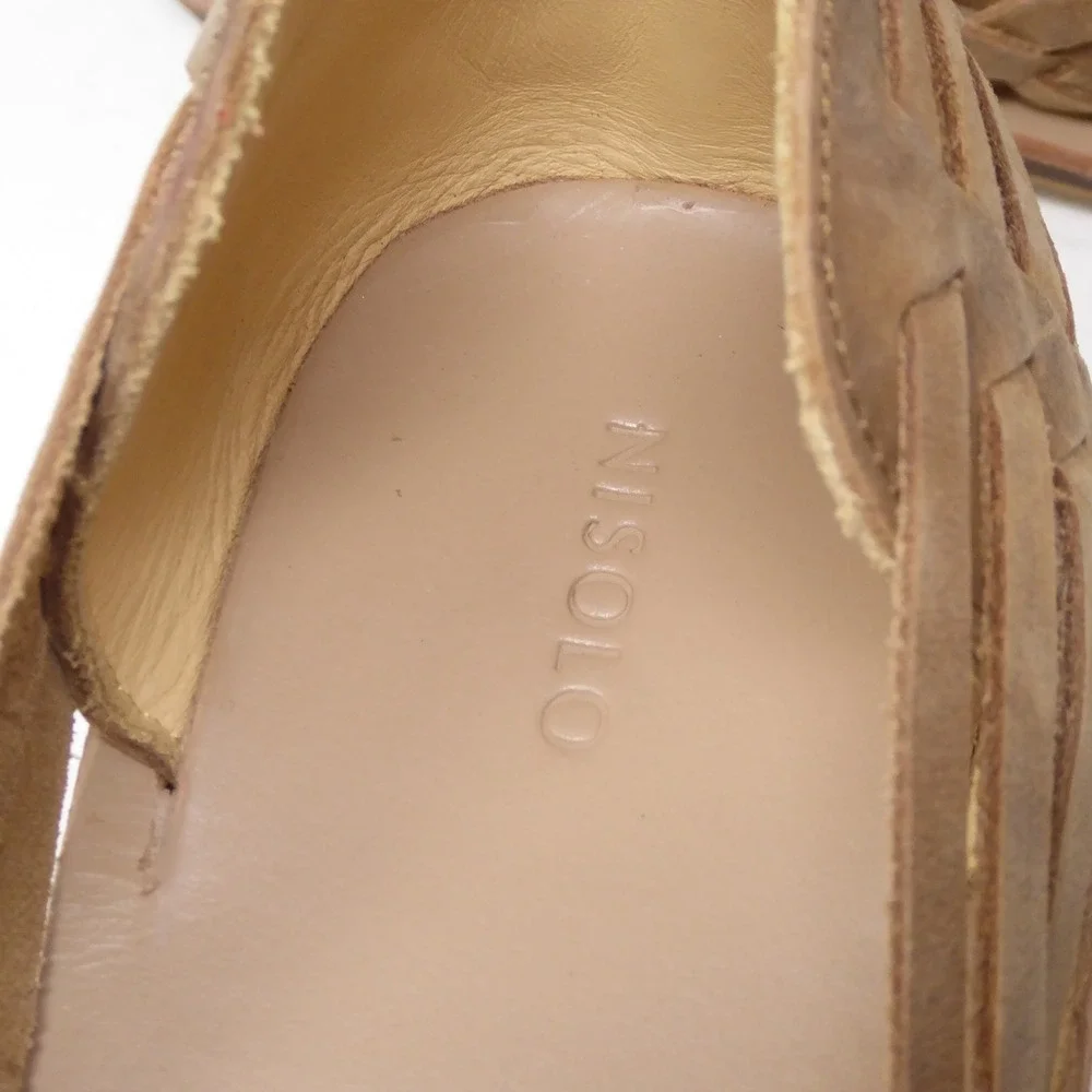 Nisolo Tan Woven Leather Men's Slip-On Sandal